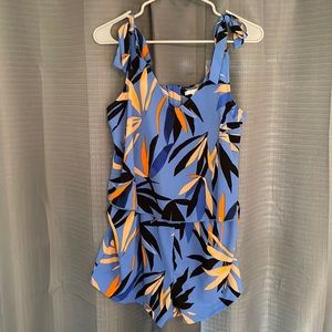 C&E Pants & Jumpsuit Blue Romper with Pockets